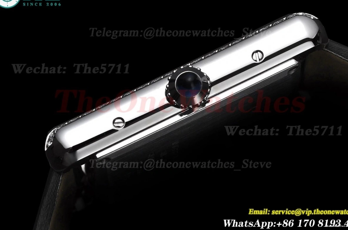 On Small Diamond Tank Bezel Quartz Must Strap Satin Black K11F 0419